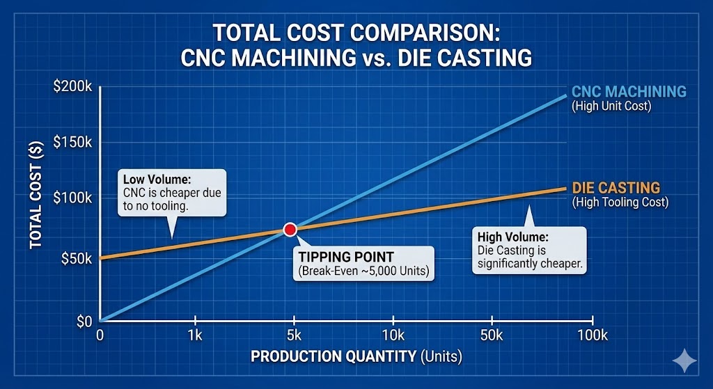 Cost Comparison-CNC Machining vs Die Casting